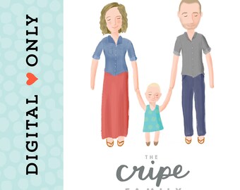 Custom Family Portrait Illustration - DIGITAL DOWNLOAD