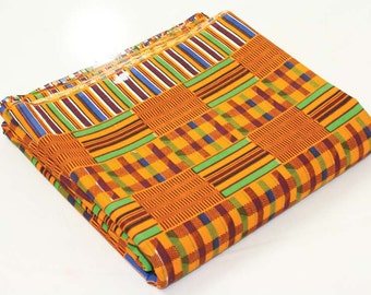 African Kente Print Fabric #1 per yard.