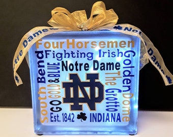 College Lighted Glass Block