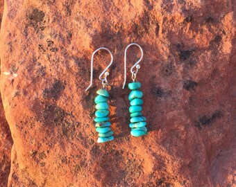 Turquoise Earrings | Light Turquoise Earrings | Sterling Silver | Genuine Turquoise | Kingman Turquoise | Handmade Earrings | Gifts for Her