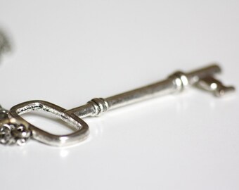 key pendant, key necklace, vintage key necklace handmade