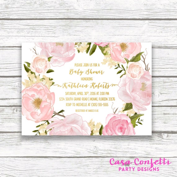 Rose Baby Shower Invitations 1