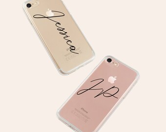 custom name phone cases, silicone iphone case, clear iphone SE case, personalized galaxy s7 case, clear s8 case, iphone 7 plus case, gift