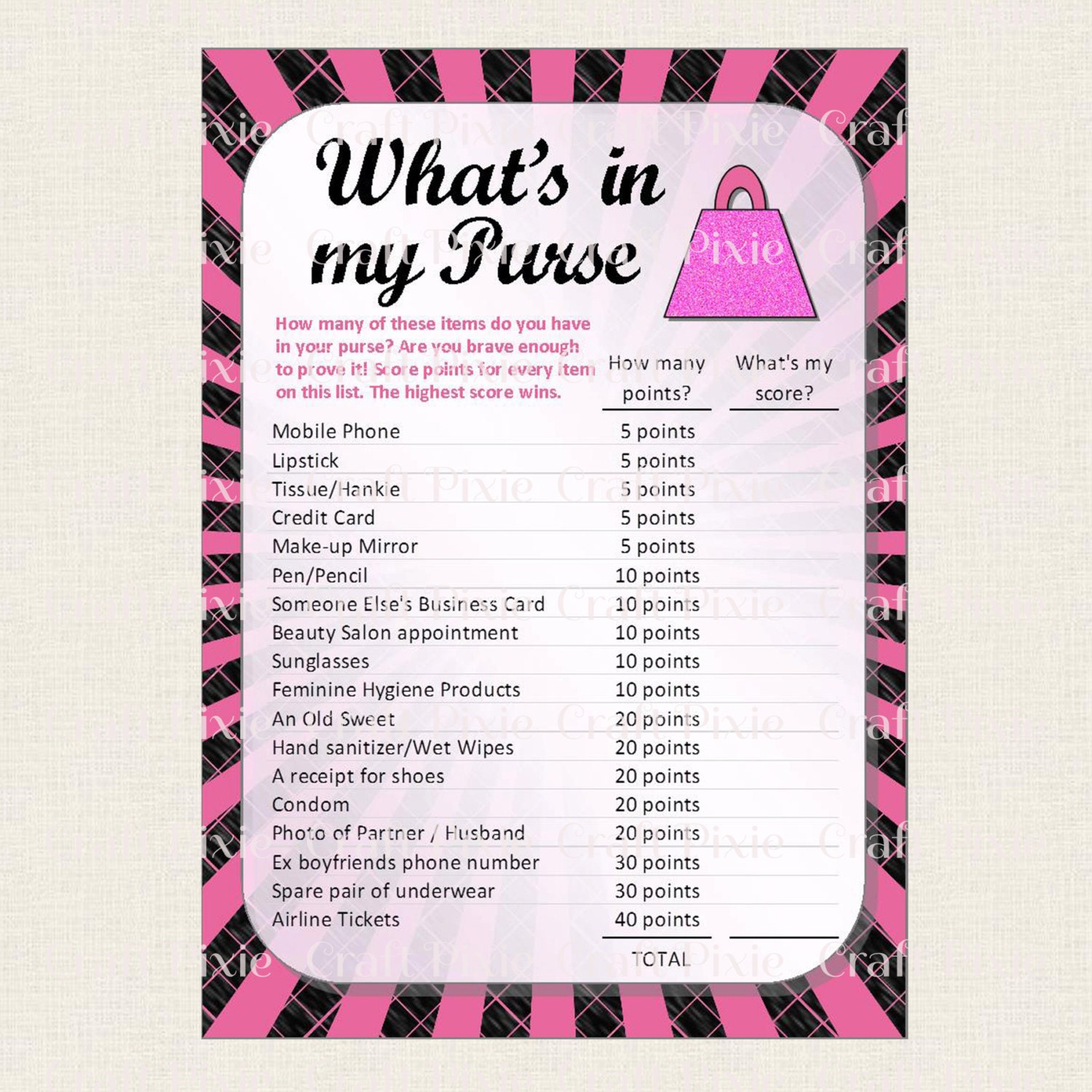 printable hen party bridal shower bachelorette wedding game