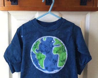 Kids Earth Day Shirt, Blue Earth Kids Shirt, Boys Earth Shirt, Girls Earth Shirt, Batik Earth Day Shirt, Toddler Earth Day Shirt