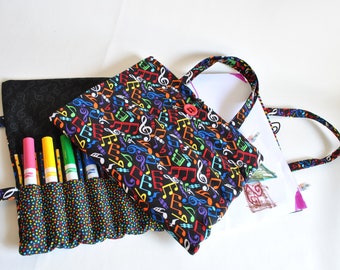 Art Caddie-Art On the Go-Travel Art Book-Travel Activity-Art Portfolio-Child Art Case-Marker Holder-Sketch Pad-Music Notes-Art-Musician Gift