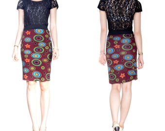 Skirt at the knee wool Jersey (M12)
