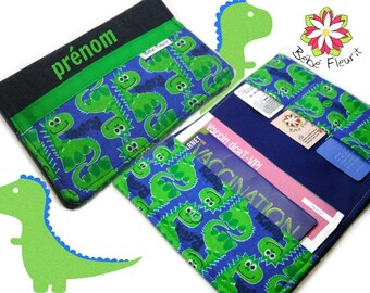 Immunization booklet health cover personnalized prénom flanel