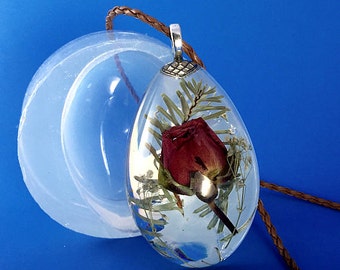 Clear Silicone Mold for Large Drop Pendant, Create Your Own Resin Jewelry (MP021)