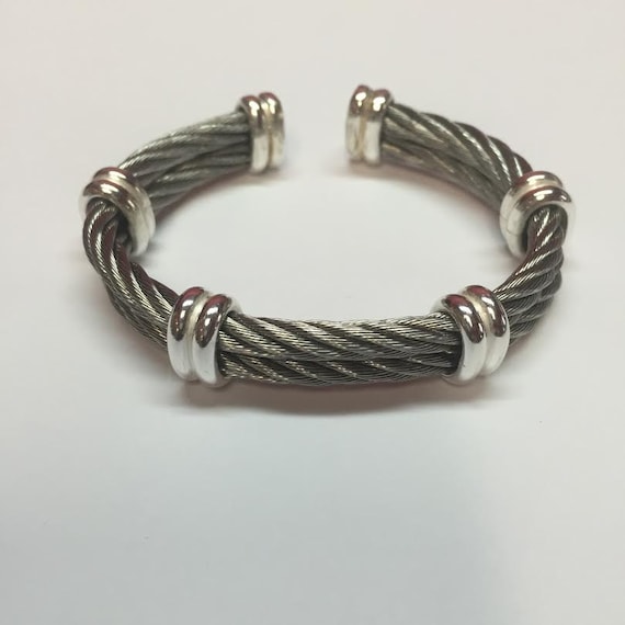 Luxurious Sterling Silver and Stainless Steel Cable Bracelet - DD CUSTOM JEWELRY