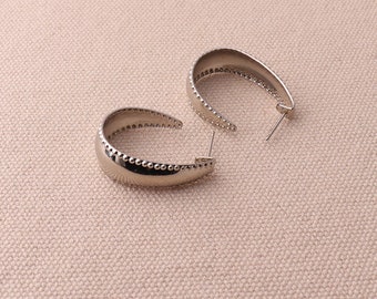 3pairs Silver Earring Hoop Lever Back Earring Hoops Jewelry Making
