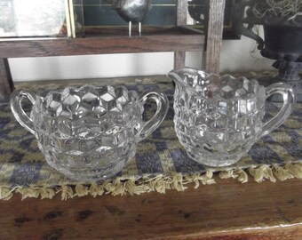 Fostoria Americana Sugar Bowl And Creamer Set