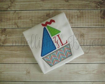 Applique Sailboat with MonogramT-shirt for Boys
