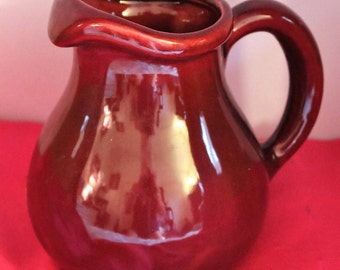 Vintage New Burgandy Haeger Pottery Pitcher