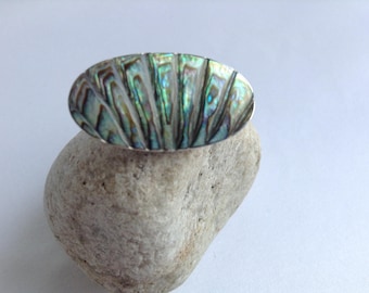 Paua Shell Sterling Silver Brooch