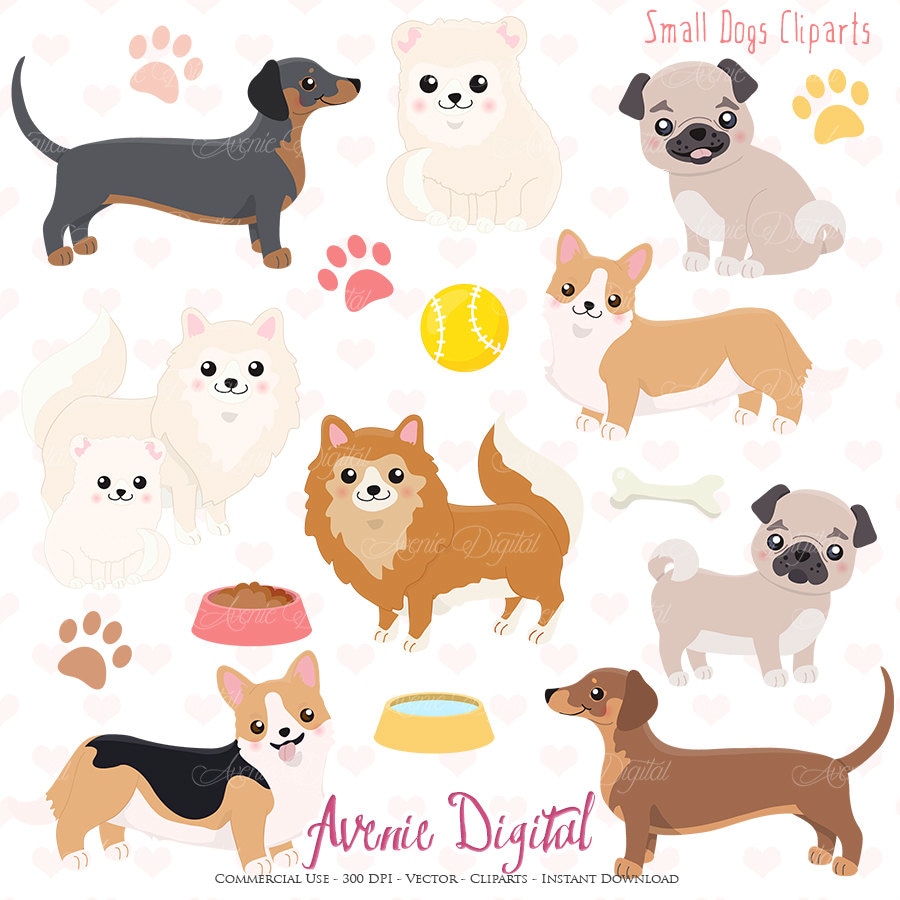 Download Cute Dog Clipart. Scrapbooking printables Vector .eps and png