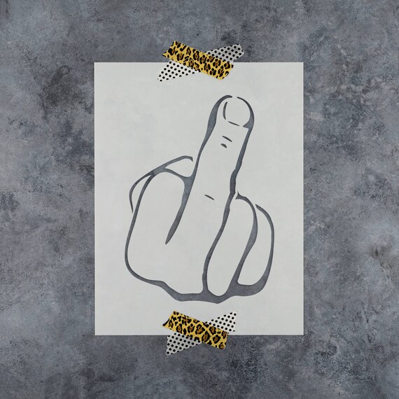 Download Middle Finger Stencil Reusable DIY Craft Stencils of the