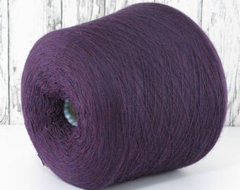 Merino yarn on cone, violet-purple melange, merino thread on cone, per 100g: Y_WV_21
