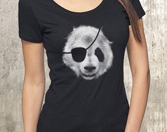 Panda Pirate - Women's Organic Scoop Neck T-Shirt - Viscose Bamboo and Organic Cotton Tee