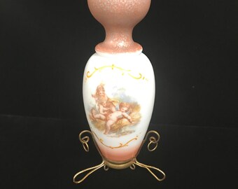 Bristol Ware Vase w/Brass stand
