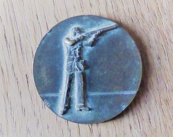 French Vintage Bronze Shooting Medal. Medallion. Suitable For Your Engraved Inscription
