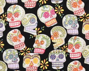 Black skull head Alexander Henry fabric
