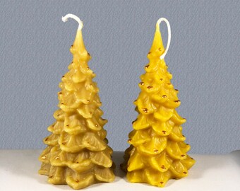 Beeswax Candles - Christmas Tree 2 pk