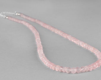 Rose Quartz*Rose Quartz Jewellery*Rose Quartz Necklace*AA Rose Quartz*Beaded Jeweller Necklace*Gemstone
