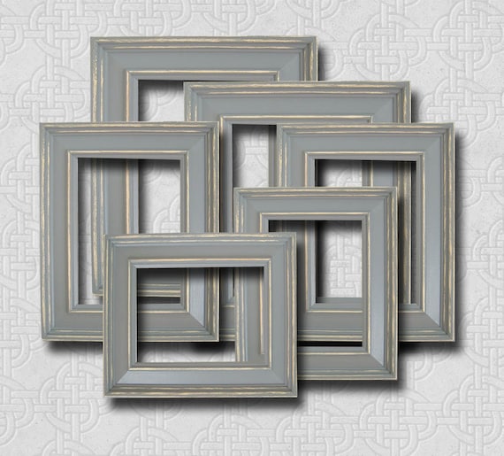 Items similar to Picture Frame Set Picture Frame Gray Grey Wall Art