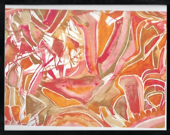 Orange Abstract Art Card