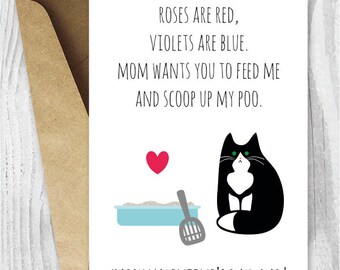 printable Valentine day cards, Fur Baby Daddy, Funny Tuxedo Cat Valentines Day Card, Valentine Cards for Cat Dads, Black and White Cat Cards