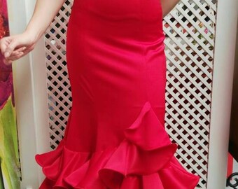 Ruffled Flamenco tailored skirt