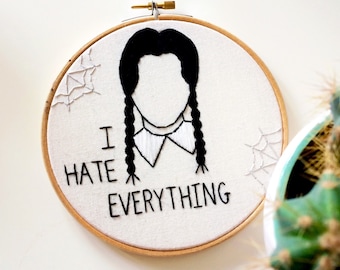 Wednesday Addams embroidery hoop