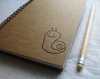 HARD COVER - Snail - Letter pressed 5.25 x 7.25 inch journal