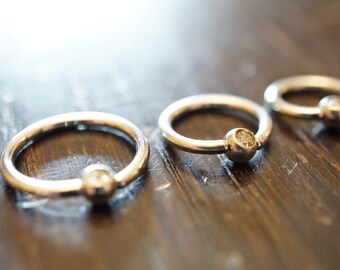Captive Bead Ring Crystal BCR Nostril Hoop Septum Daith Conch Nipple Ring Cartilage Ring Tragus 316L Stainless Steel.