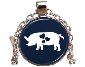 Pig Pendant Necklace - This Adorable Pig Necklace Will Turn Heads! - Cute Pig Lover Jewelry Gift - Great Pig Valentine Necklace Idea