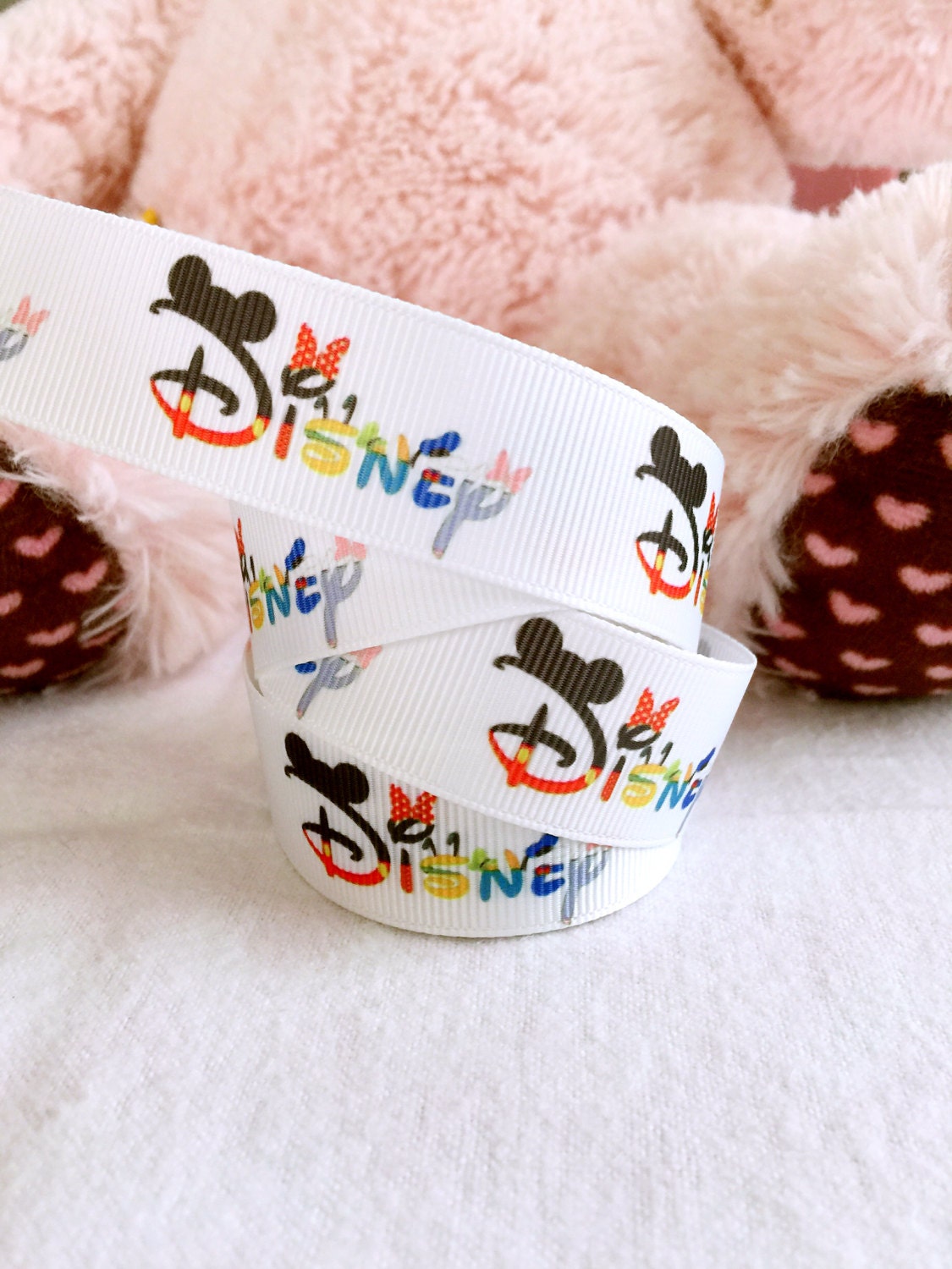 3 yards 7/8 Disney ribbon Disney logo ribbon Mickey