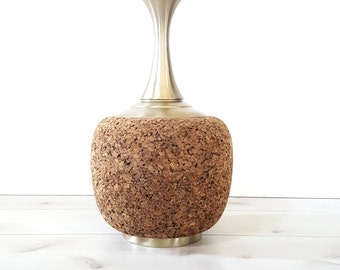 Vintage Cork Lamp ~ Mid Century Cork Table Lamp / Vintage Lighting