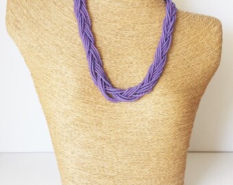 Purple necklace, lilac necklace, statement necklace, wedding necklace,multistrand,beaded necklace, bridesmaid necklace,violet necklace,gift