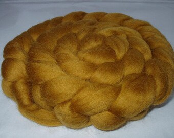 Wool roving, merino wool roving, spinning fiber, felting wool, dolls hair, dread wool, merino wool tops, wool hair, 20mic, OCRE, 3.5oz, 100g