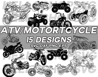 motorcycle svg, ATV svg, motorcycle clipart, motorbike svg, bike svg, dirt bike, bike clipart, silhouette, cut file, stencil, iron on, vinyl