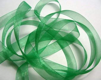 3/8" Organza Ribbon - Emerald Green - 25 or 50 yard spool