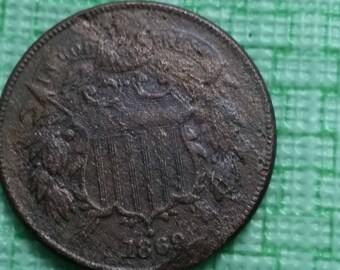 1869 2 cent piece # J460 old US coins