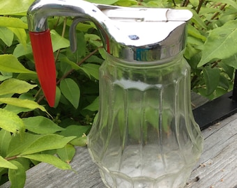 Vintage Glass Syrup Dispenser