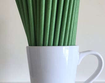Green Paper Straws Solid Green Straws Party Supplies Party Decor Bar Cart Cake Pop Sticks Mason Jar Straws Party Graduation
