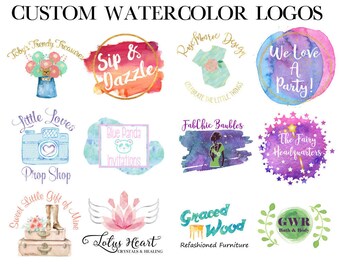 Watercolor Logo - Trendy Logo - Small Business Logo - Feminine Logo - Branding Identity - Vector Logo - Small Business Logo - Custom Logo