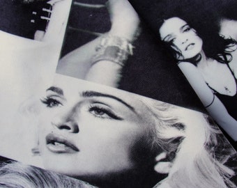Madonna printed Cotton fabric piece Newspaper clippings popart