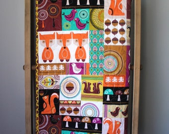 Modern Gender Neutral Baby Quilt- Baby Girl Quilt- Baby Boy Quilt- Norwegian Woods- Woodland Nursery Bedding, Teal, Purple, Orange- Homemade