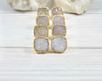Druzy Earrings, Druzy Stud Earrings, Druzy Gold Earrings, Minimalist Stone Earrings, Druzy Bridesmaid Earrings, Minimal Earrings, Wedding