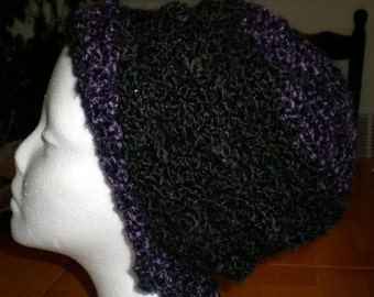 Hat Homespun Black and Gothic yarns